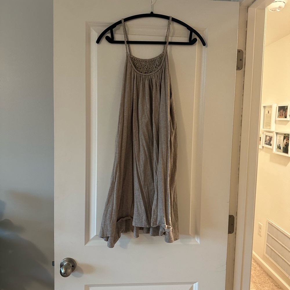 Flowy Tan Grey Sleeveless Dress